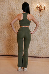 Flared Leggings- Khaki